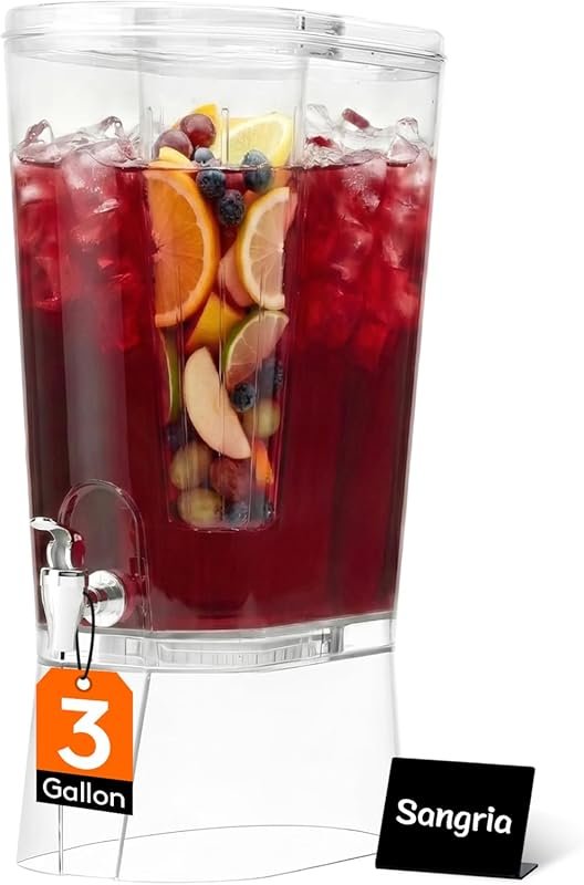 Lifewit 3 Gallon Drink Dispenser with Stand & Ice Core, BPA-Free Clear