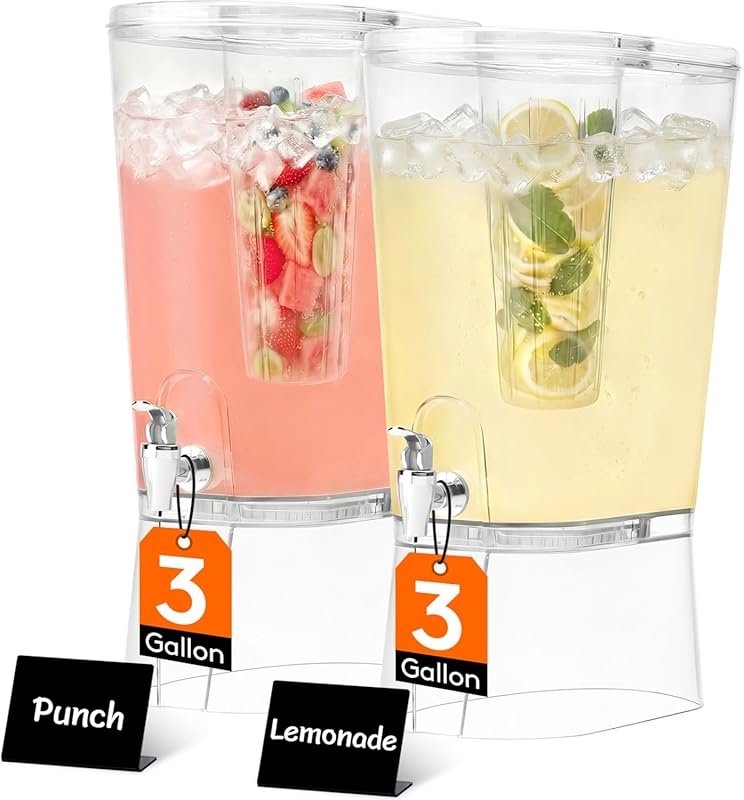 Lifewit 3 Gallon BPA-Free Plastic Drink Dispenser with Ice Core & Stan