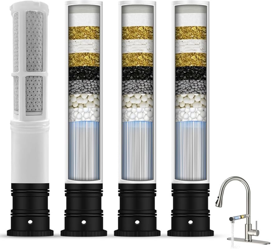 FEELSO Replacement Filters for Filtered Faucet, NSF Certified, Reduces