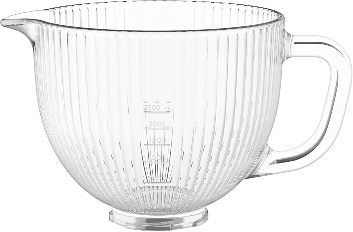 InnoMoon Glass Mixer Bowl for KitchenAid 4.5-5 Quart Tilt-Head Stand M