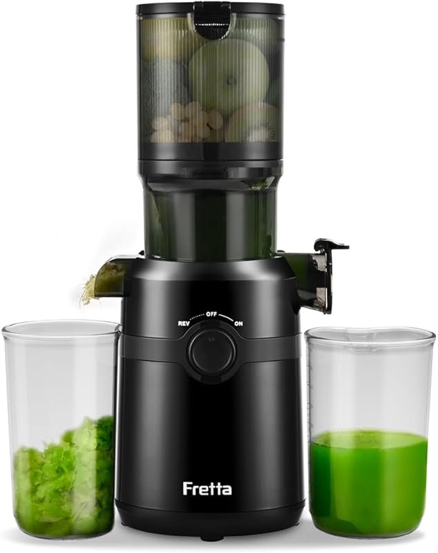 Fretta Compact Cold Press Juicer with US-Made PCTG Material
