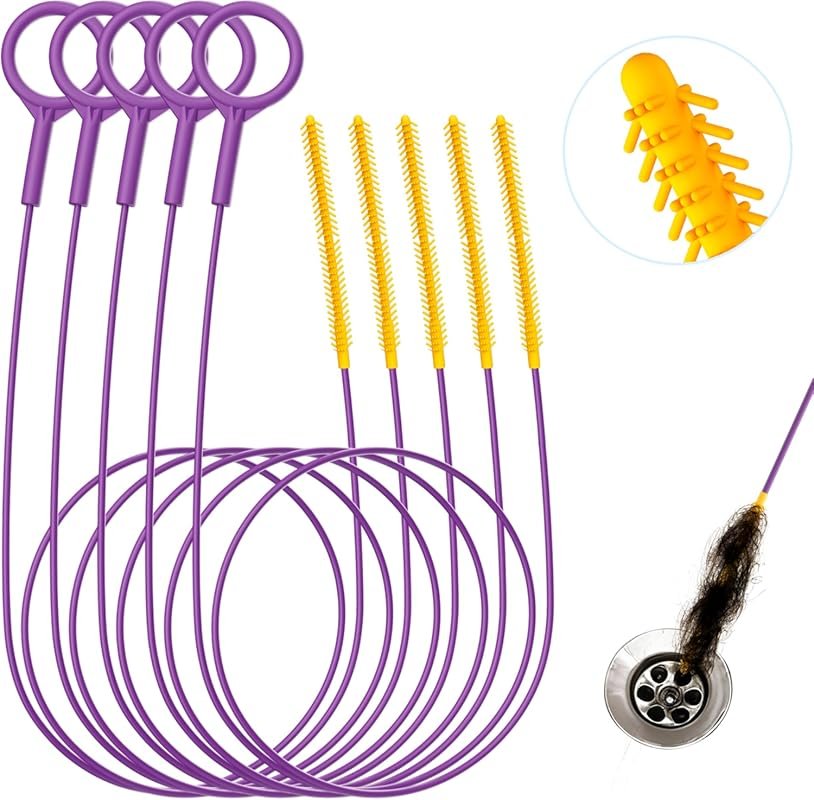 Reusable Metal Drain Snake – 35-Inch Flexible Hair Remover for Shower,
