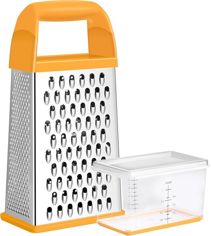 Urbanstrive Professional Handheld Box Grater with 4 Sides, Handle & Co