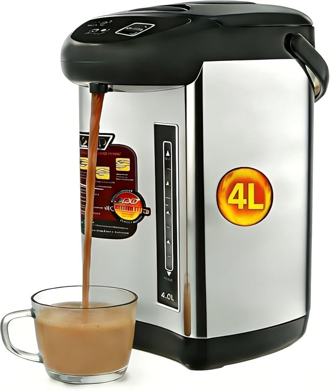4L Stainless Steel Electric Hot Water Dispenser with Keep Warm & Safet