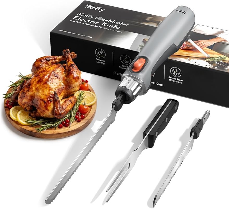 SliceMaster Cordless Electric Knife with Rechargeable Battery, Type-C 