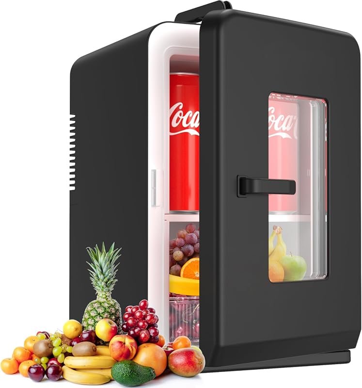 15 Litre Mini Fridge with AC/DC Portable Cooler & Warmer for Bedroom, 