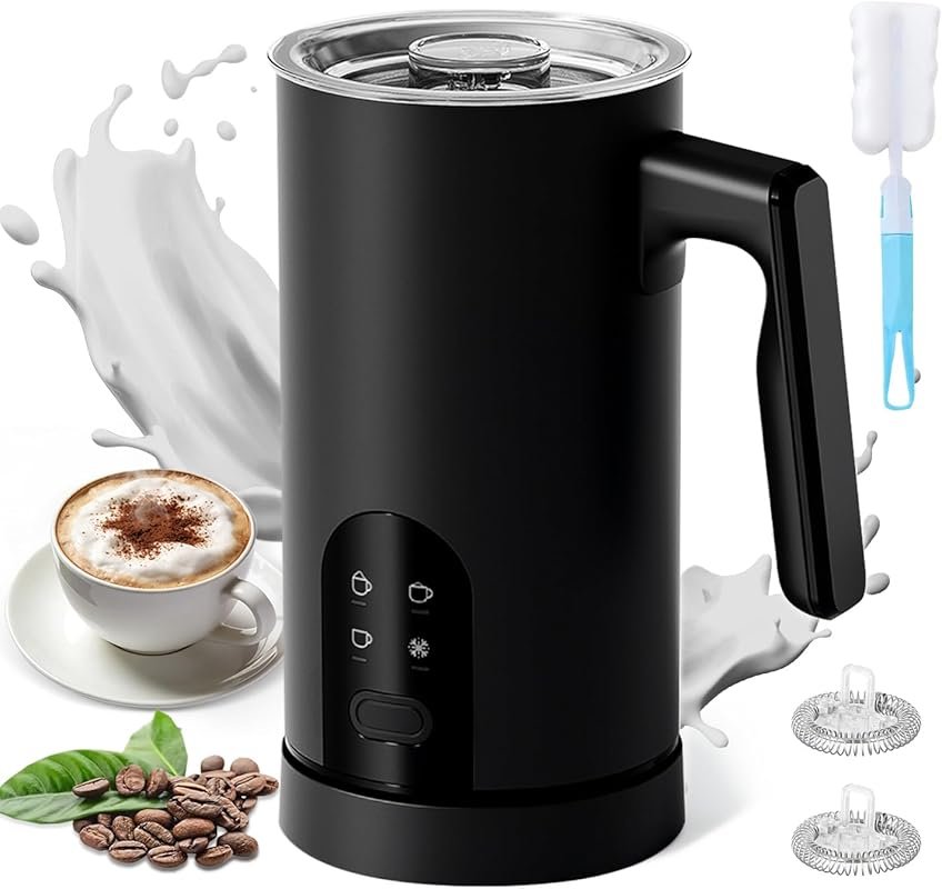 4-in-1 Automatic Hot & Cold Milk Frother with 350ml Jug for Cappuccino