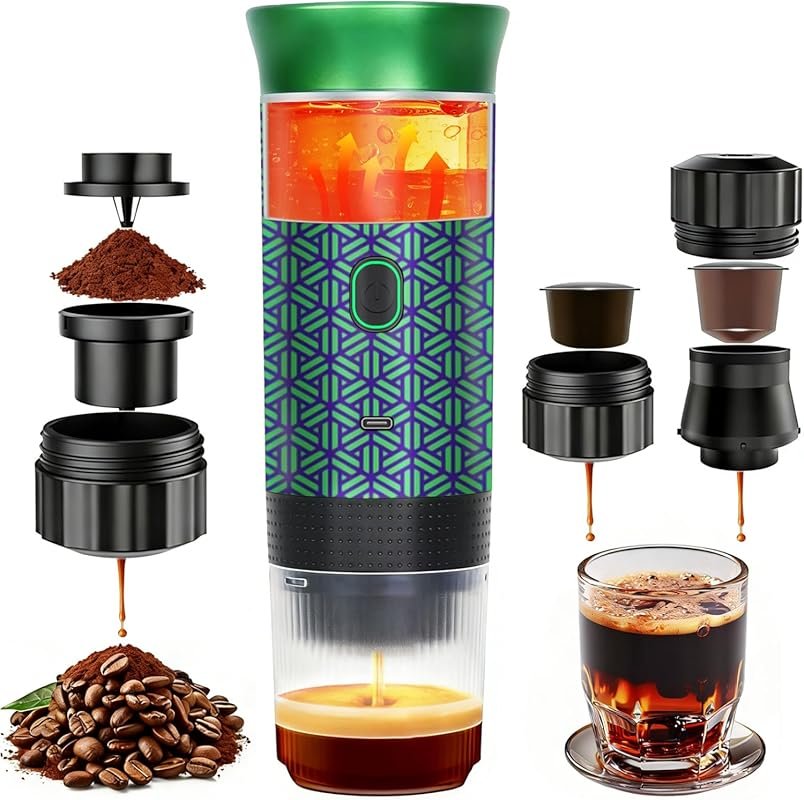 HX HECLX Battery-Powered Portable Espresso Machine, Rechargeable Self-