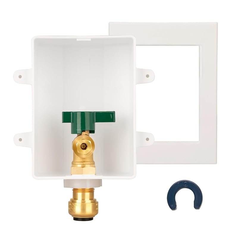 Push-to-Connect Ice Maker Outlet Box with 1/2