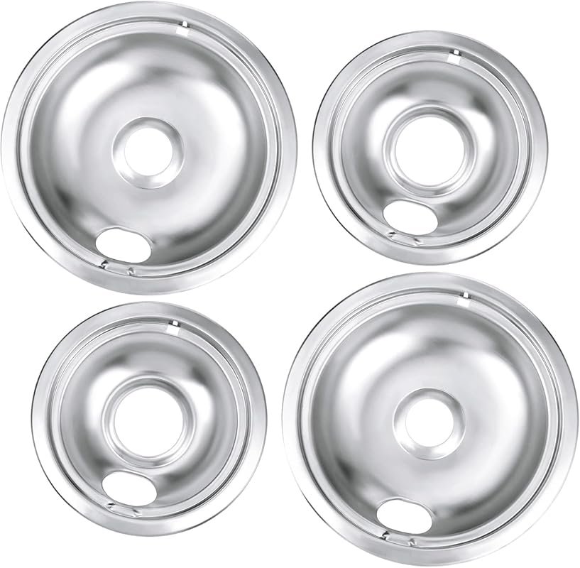 Chrome Stove Top Drip Pans for Whirlpool Frigidaire Kenmore – 2x6