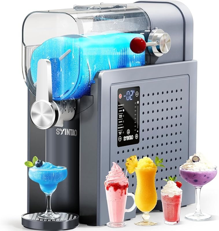 No Ice Required 2-in-1 Slushie & Soft Serve Ice Cream Maker, 96oz LED 