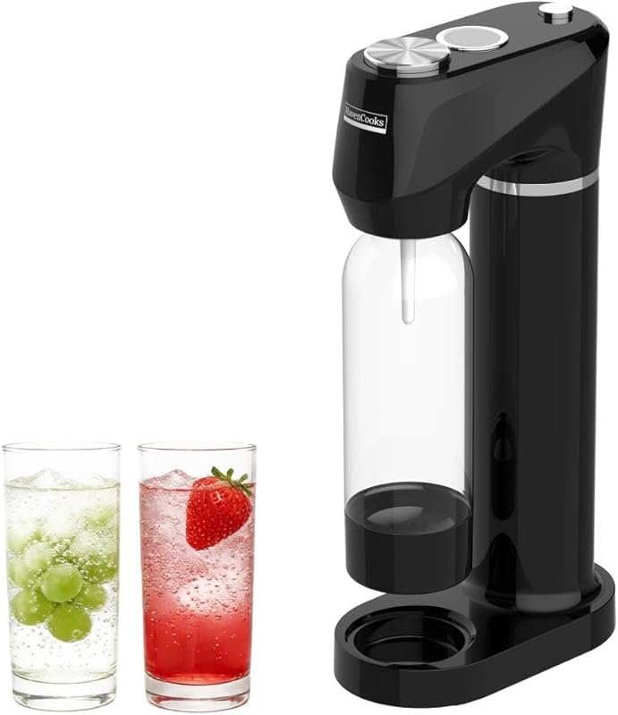 Home Sparkling Water Soda Maker with 2 BPA-Free Bottles (1L + 0.5L), B