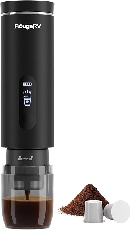 BougeRV Portable Drip Coffee Maker Compatible with K-Cup & Ground Coff