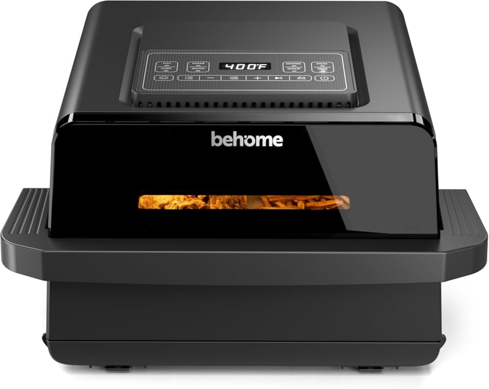 Behome 6.5QT Air Fryer & Pizza Oven with Stone & 9 Presets for Roast, 