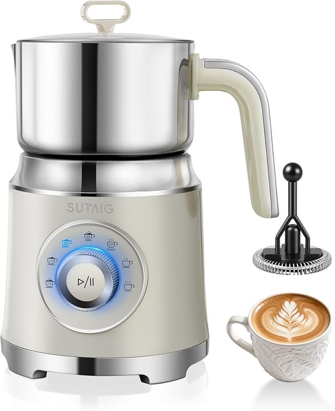 All-in-1 Milk Steamer 27oz Variable Froth Thickness Hot & Cold Foam Te