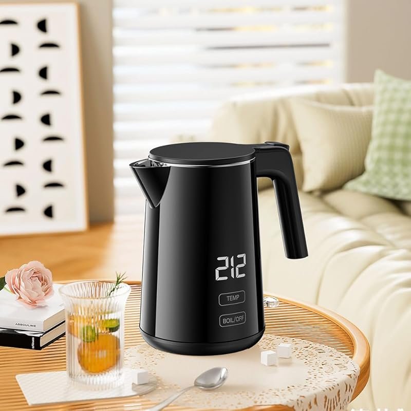 Smart Electric Kettle with 7 Preset Temperatures, Cool-Touch Double-Wa
