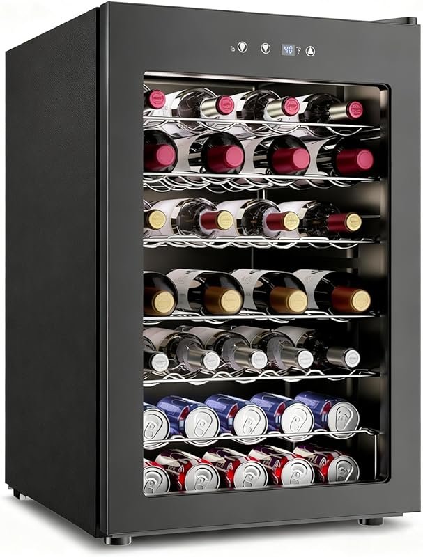 Feelfunn 45-Bottle Freestanding Wine Cooler with Digital Temp Control,