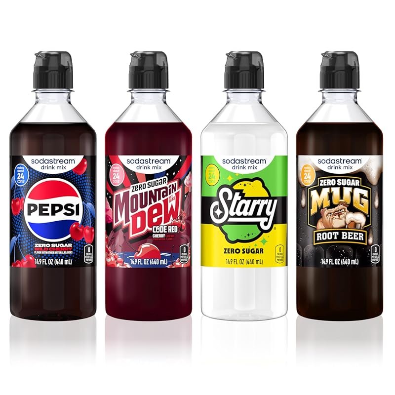 SodaStream Pepsi Wild Cherry Zero Variety Pack 440ml (Pack of 4)