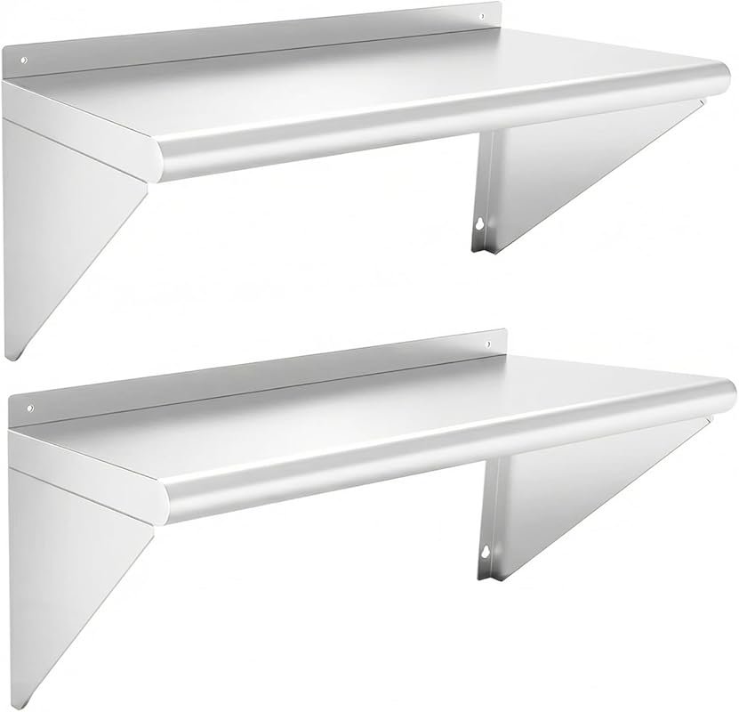 KUARBARR Wall-Mounted Stainless Steel Shelves (12x24