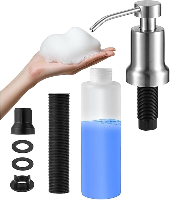 Foaming Soap Dispenser for Kitchen Sink and Bathroom: Stainless Steel 