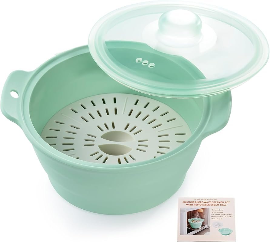 AODISTUCE Collapsible Silicone Microwave Steamer for Fresh & Frozen Ve