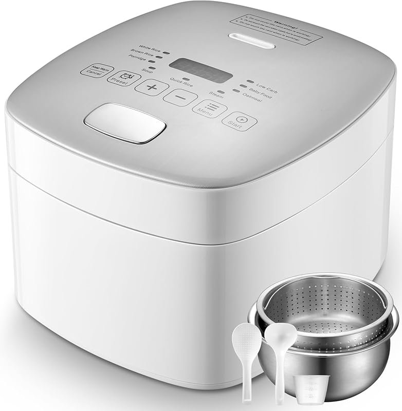 Novaspark Mini 5-Cup Low Carb Rice Cooker with Stainless Steel Pot and