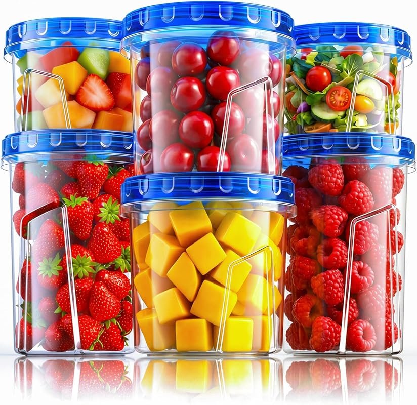 Airtight Stackable Freezer Containers – 6-Pack BPA-Free Plastic Soup &