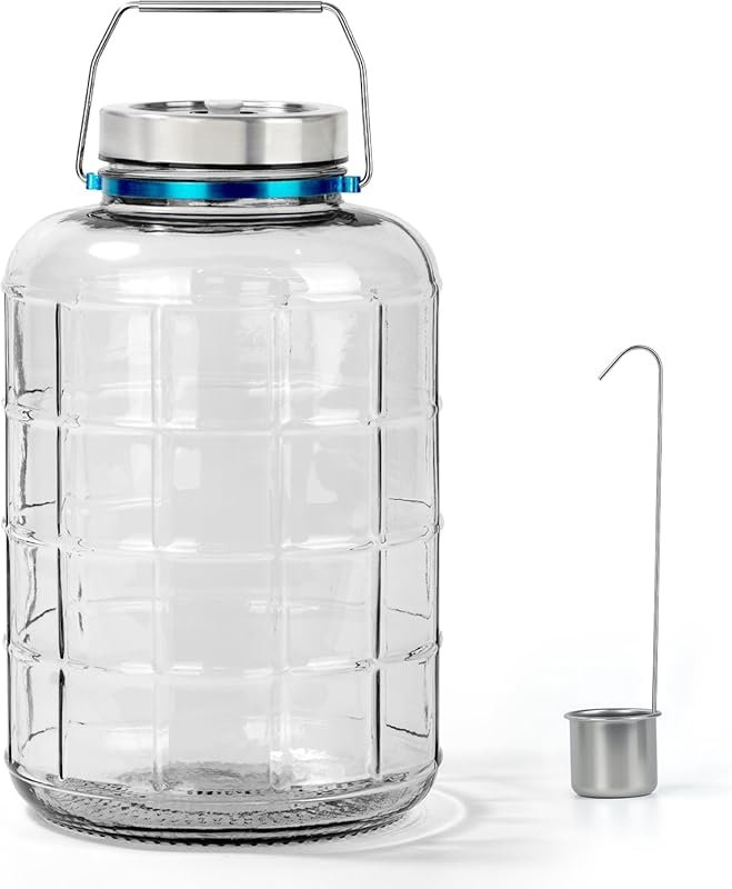 3 Gallon Fermentation Glass Carboy with Airlock Lid & Stainless Handle