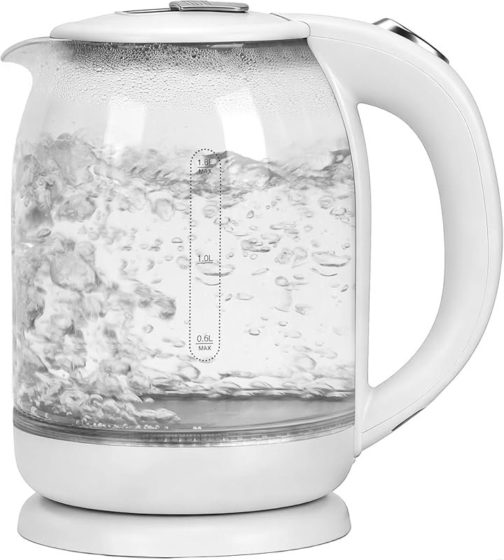 Household Electric Kettle, 304 Stainless Steel & Glass, 2.0L Auto Shut