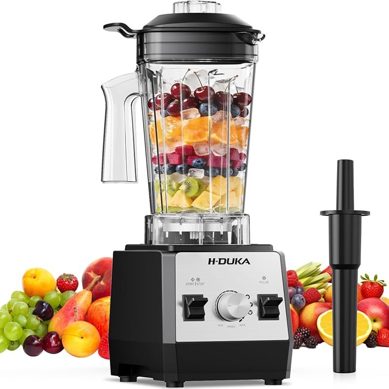 H-Duka Countertop Blender with 64oz Pitcher, 25000 RPM Motor for Smoot