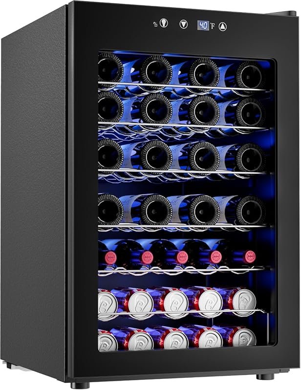Icyglee 4.5 CU.FT Small Wine Fridge with Adjustable Temperature, Frees