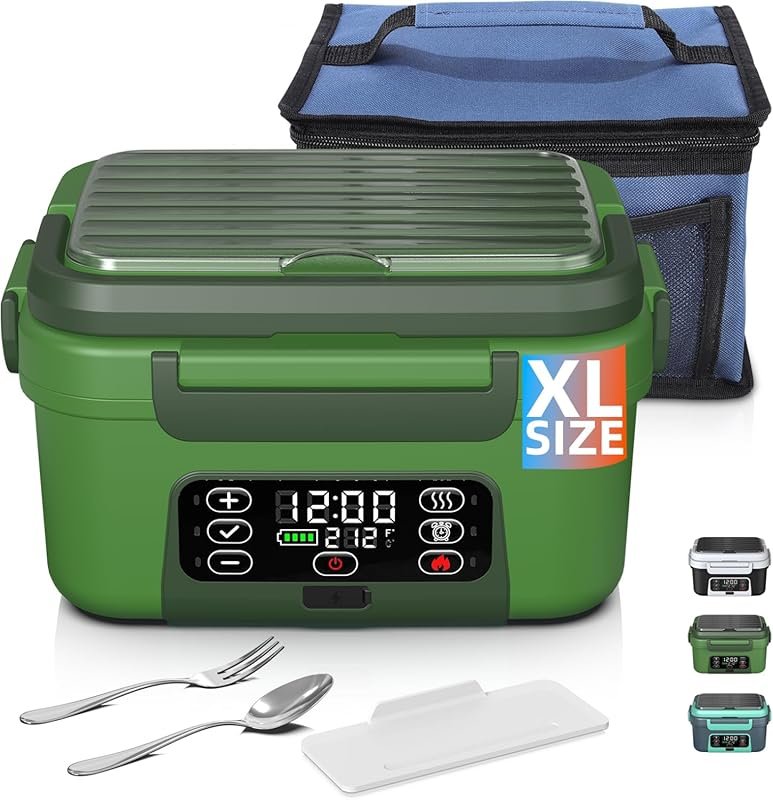 Cordless XL 6.3-Cups Rechargeable Lunch Box – Smart Timer, Adjustable 