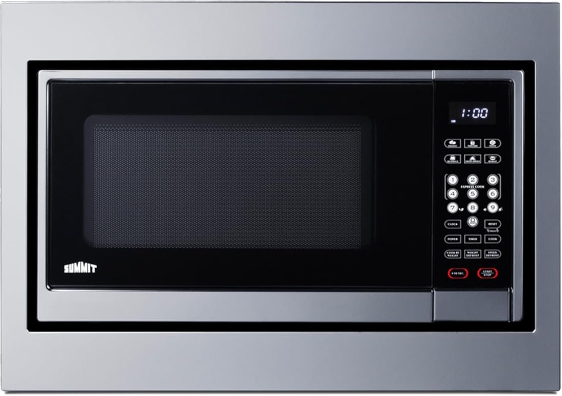 Summit 24-Inch Built-in Microwave with Trim Kit, 1.2 Cu.Ft., Stainless