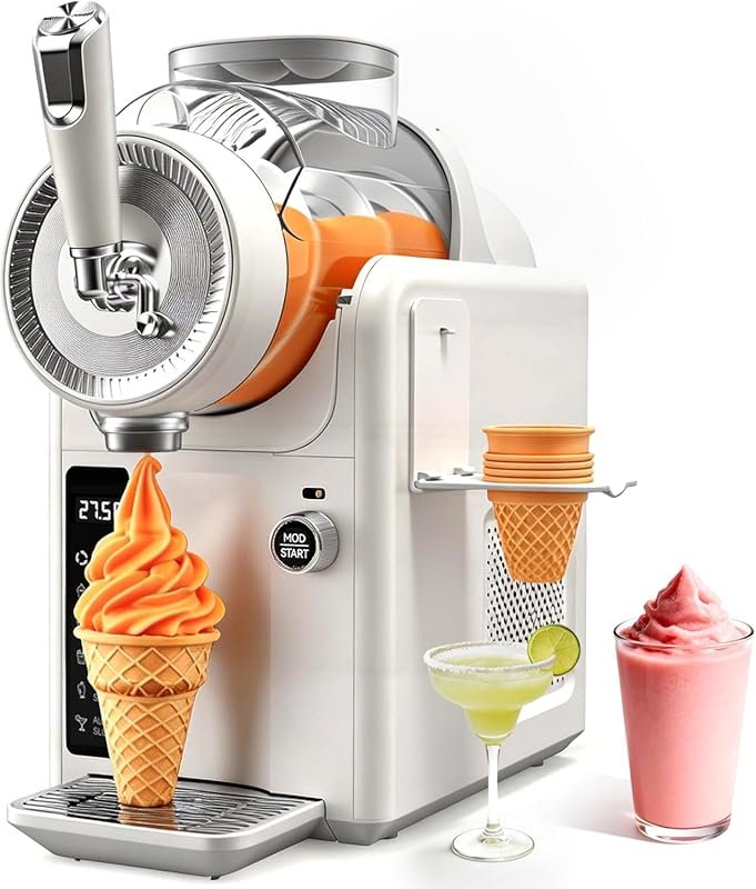 No Ice Required Slushie & Soft Serve Machine, 75oz Self-Chilling Froze