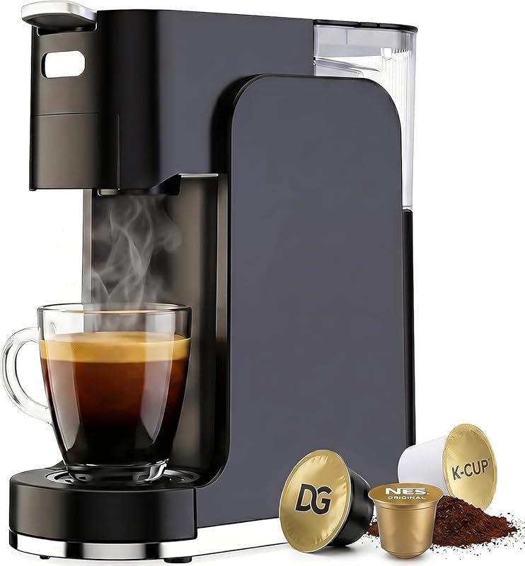 Single Serve Coffee Maker for K-Cups & Ground Coffee, 20 Bar Espresso,