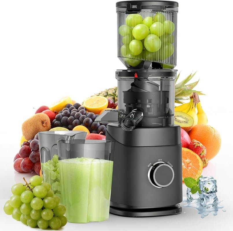 Juicer Machines, 150W Cold Press Juicer with Wide Chute, Slow Masticat