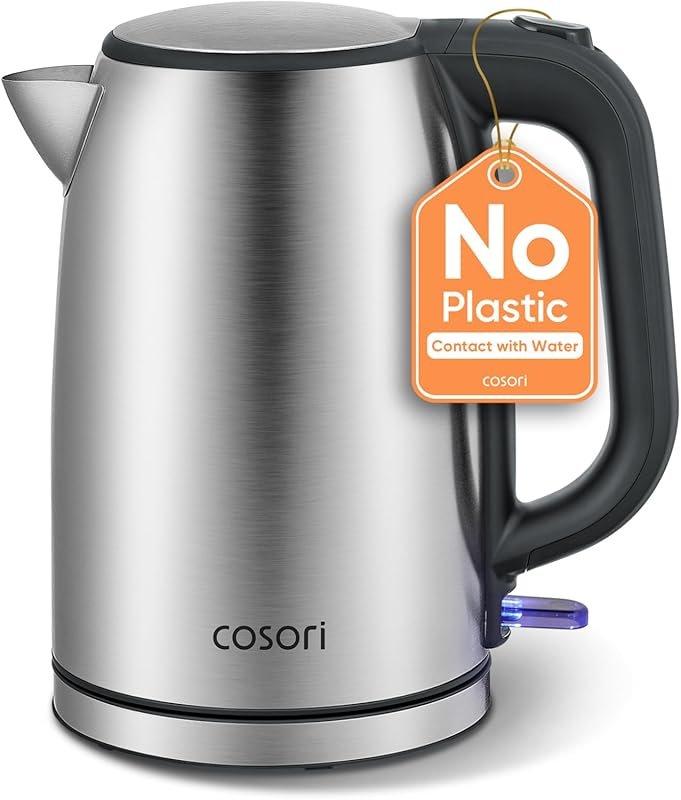 Cosori Plastic-Free Electric Kettle, Easy Clean, Auto Shut-Off, 1.7L, 
