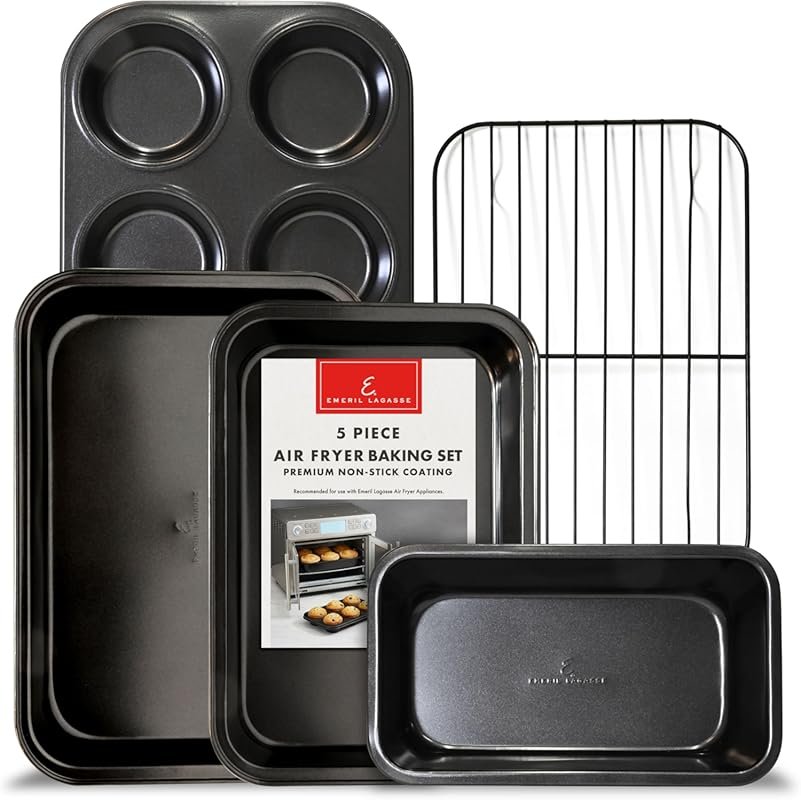 Emeril Lagasse 5-Piece Air Fryer Baking Set for Large & Small Trays, B