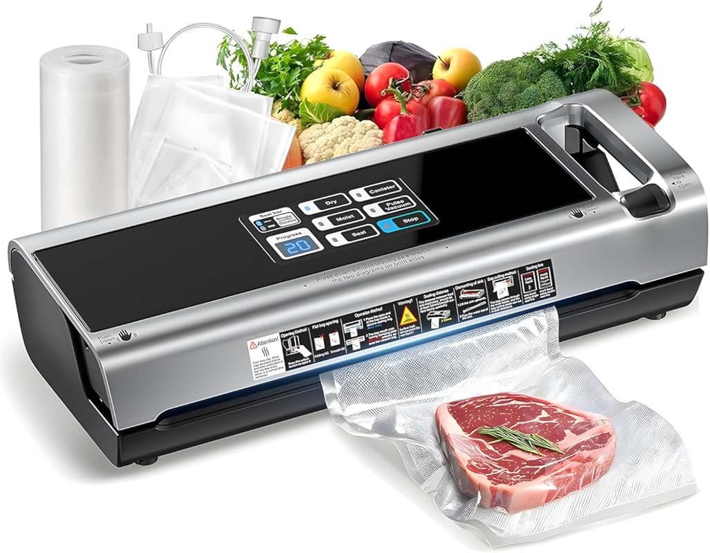 95KPa Powerful Food Saver with Dry/Moist/External Modes, Built-in Cutt