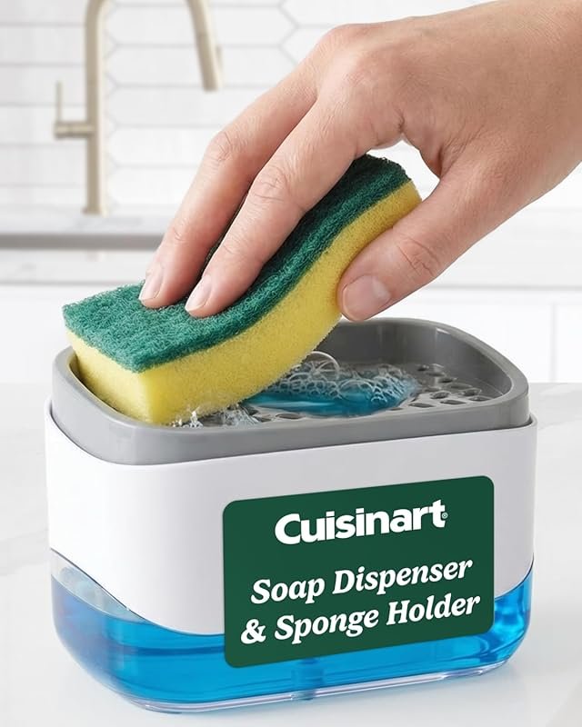Cuisinart 2-in-1 Dish Soap Dispenser with Sponge Holder, Tray & Sponge