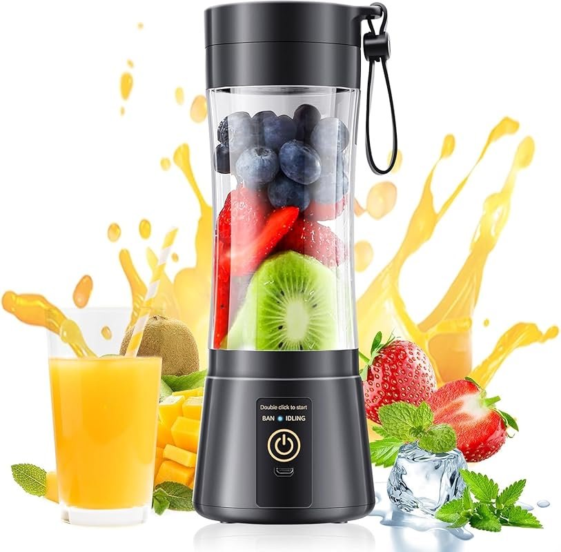 Cordless Portable Blender with 380Ml BPA-Free Cup, Perfect for Office,