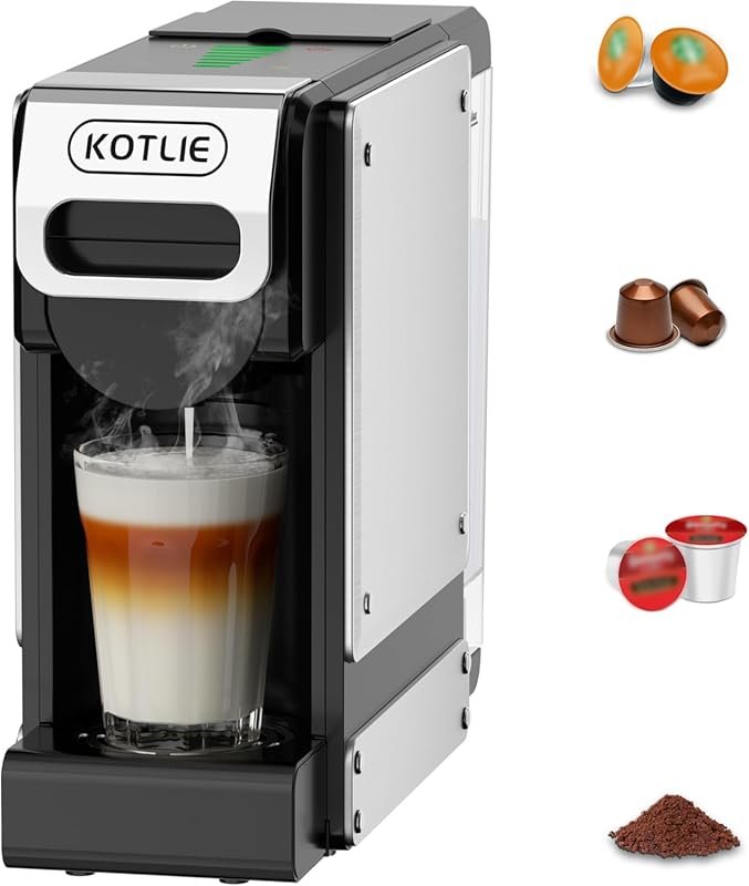 KOTLIE Single Serve Coffee Maker for K*cup, Nespresso, Dolce Gusto & G