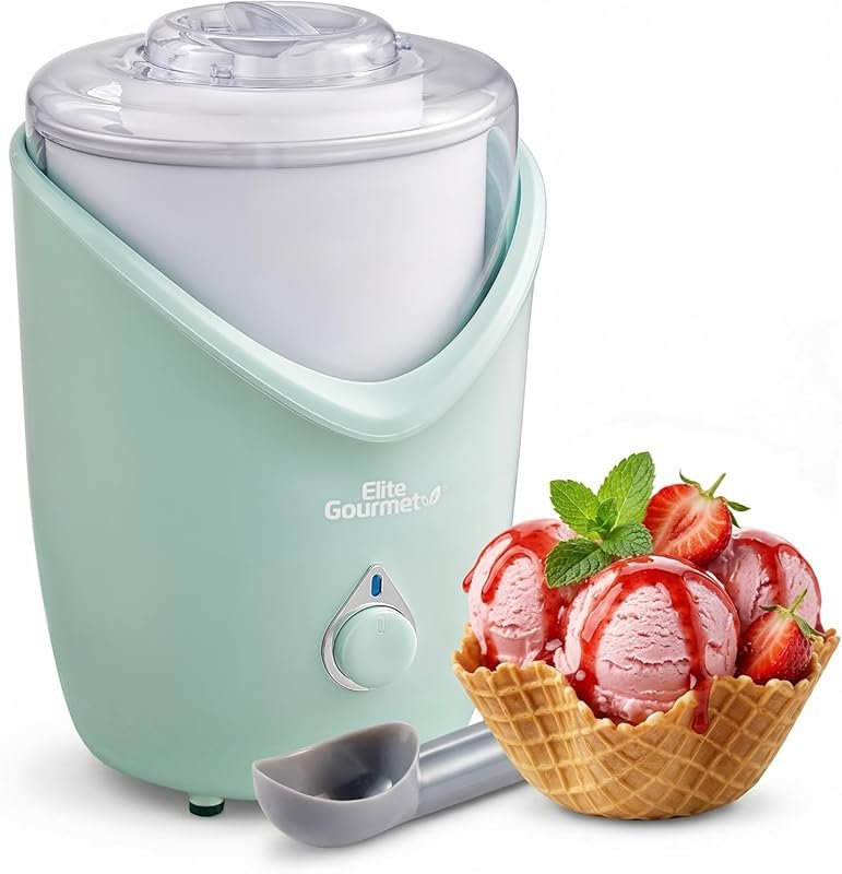 Elite Gourmet 2Qt Automatic Ice Cream Maker for Homemade Ice Cream, Ge
