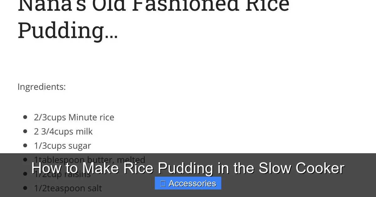 How to Make Rice Pudding in the Slow Cooker