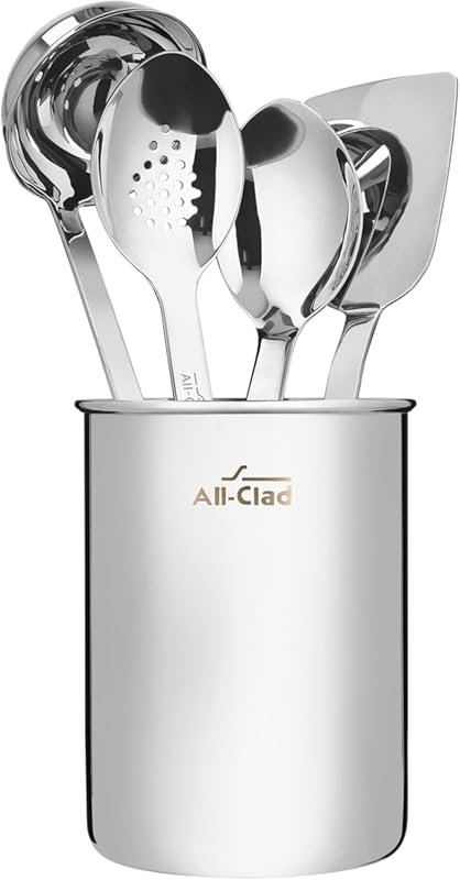 All-Clad 5-Piece Stainless Steel Kitchen Utensil Set with Ladle, Spoon
