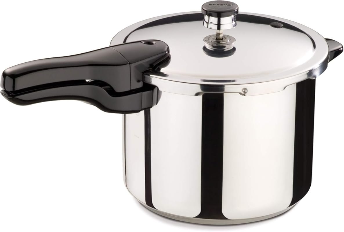 Presto 01362 6‑Quart Stainless Steel Pressure Cooker with Secure Locki