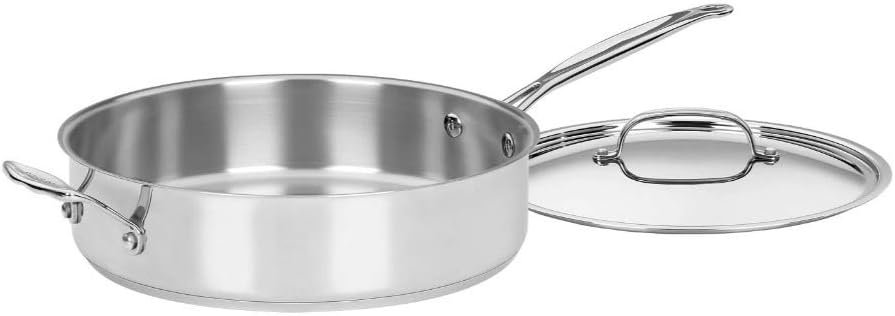 Cuisinart 5.5QT Sauté Pan with Cover, Stainless Steel, Induction & Ove