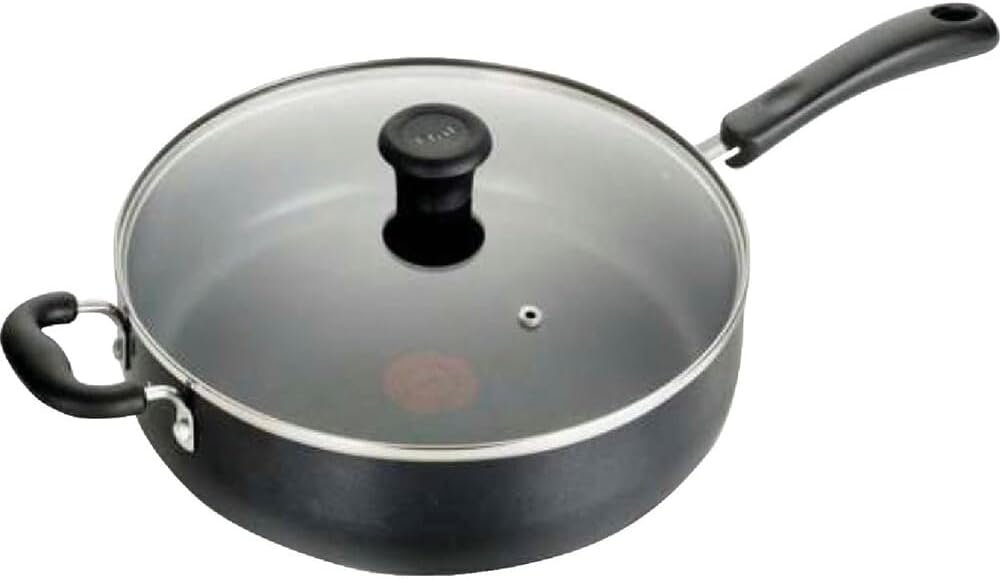 T-Fal 5 Quart Nonstick Saute Pan with Glass Lid, Oven Broiler Safe, Di