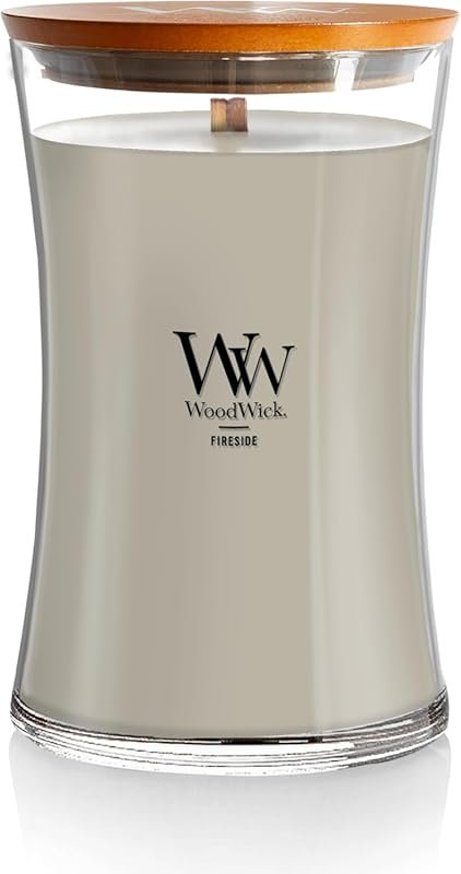WoodWick Large Fireside Candle, Premium Soy Blend, Crackling Wick, 21o