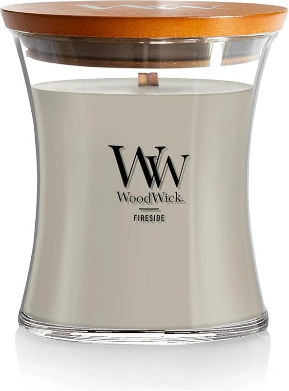 WoodWick Fireside Holiday Candle, Crackling Wick, 9.7oz Hourglass Gift